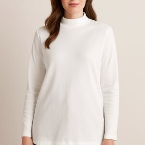 Kim Rogers White Mock Neck Long Sleeve Top – Size XXL – NWT